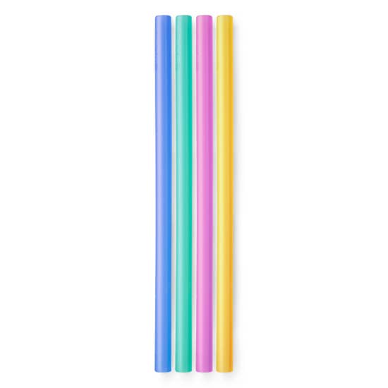 Silikids GoSili Reusable Silicone Straws - Standard size straw 4 pack in cobalt/raspberry/sea/tart