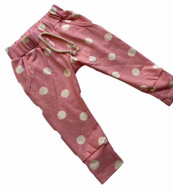 Blumenkind Joggers in Pink with Polka Dots