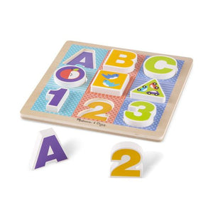 Melissa & Doug - First Play Wooden ABC-123 Chunky Puzzle