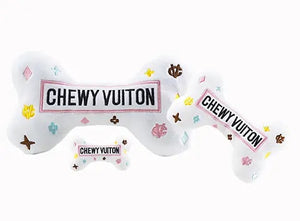 White Chewy Vuiton Dog Bones