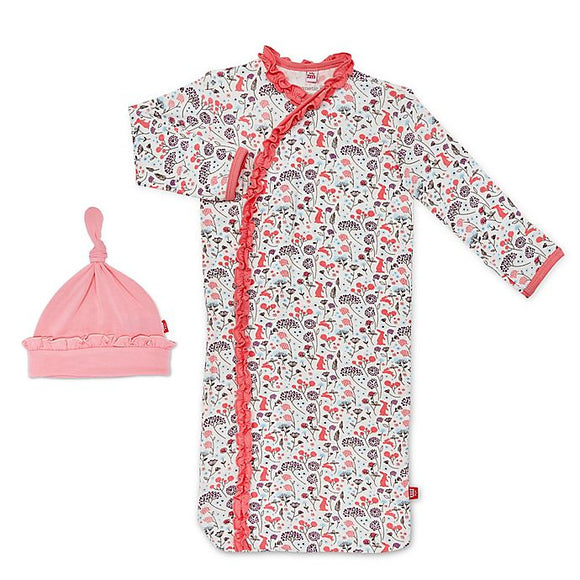 Magnetic Me Beatrix Floral Modal Magnetic Sack Gown & Hat Set (Newborn to 3 months)