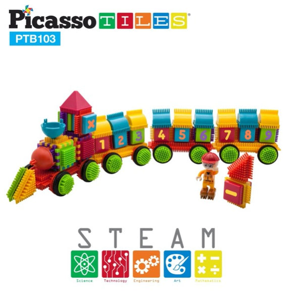 Picasso Tiles 103 Piece Bristle Alphabet and Number Set