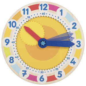Clock with cog wheel - learn to tell the time