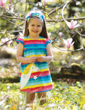 Frugi - Little Lola Dress in Flamingo Multi Stripe/Unicorn (SS20)
