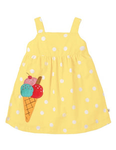 Frugi - Jess Party Dress Sunshine Polka Dot/Ice Cream (SS19)