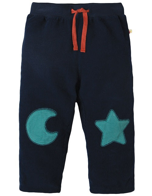 Frugi - Little Cord Patch Trouser Navy/Moon & Star (AW18)
