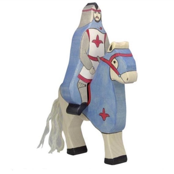 Holztiger Blue knight with cloak, riding (without horse)