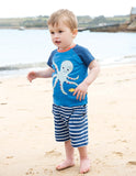 Frugi - Little Stripy Shorts Marine Blue Breton (SS19)