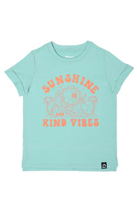 Rags ***BOUTIQUE EXCLUSIVE*** Short Rolled Sleeve Kids Tee in 'Sunshine and Kind Vibes' Petit Four