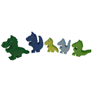 Bauspiel Dragon Family 5 pieces in Blue/Green