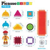 Picasso Tiles 103 Piece Bristle Alphabet and Number Set