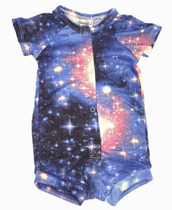 Blumenkind Button front Short Bamboo Romper in Galaxy *2nd quality*