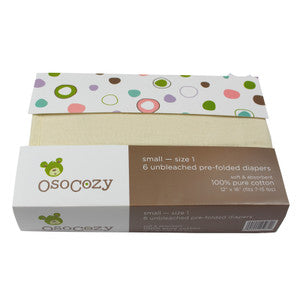 OsoCozy® Unbleached Prefold Diapers - 6pack